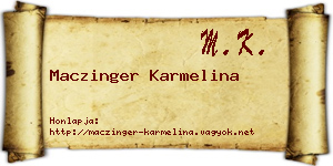 Maczinger Karmelina névjegykártya